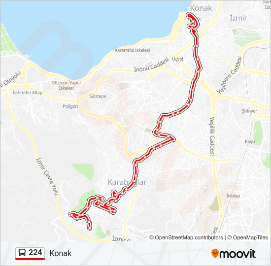 224 Bus Line Map