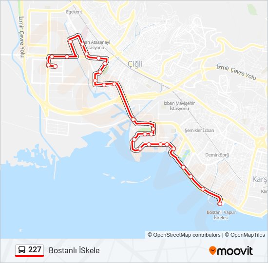 227 bus Line Map