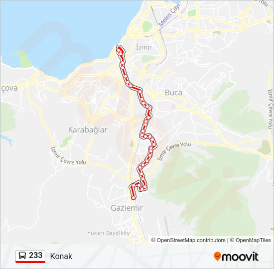 233 Bus Line Map