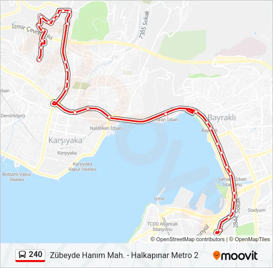 240 Bus Line Map