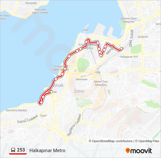 253 Bus Line Map