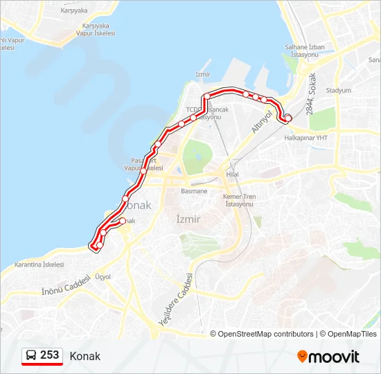 253 Bus Line Map