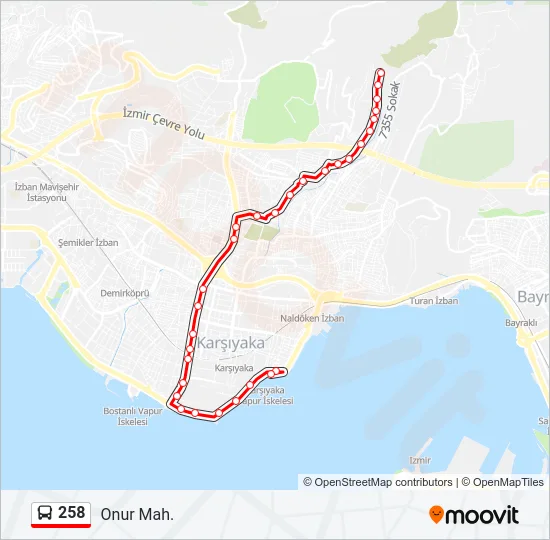 258 Bus Line Map