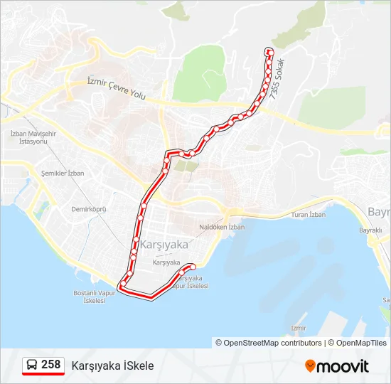 258 Bus Line Map