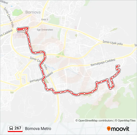 267 Bus Line Map