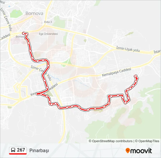 267 Bus Line Map