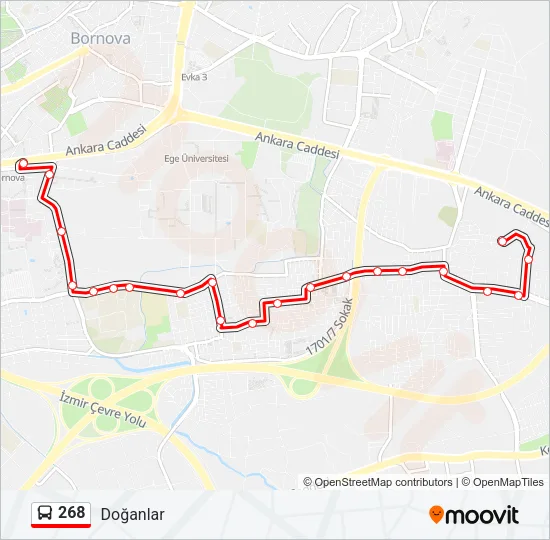 268 Bus Line Map