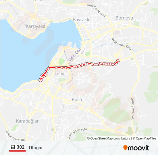 302 Bus Line Map