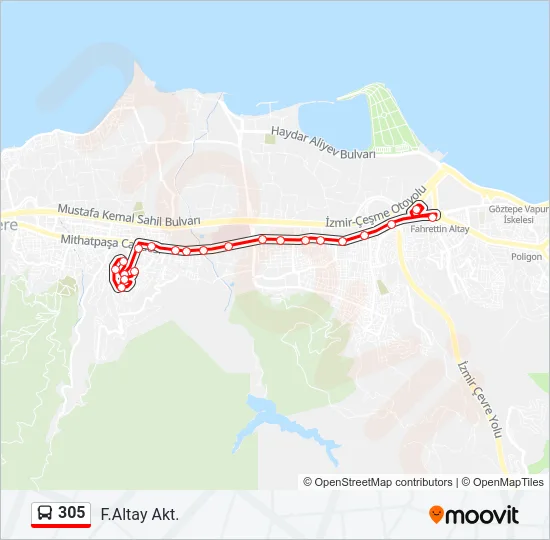 305 Bus Line Map