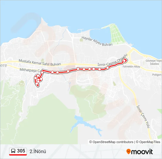 305 Bus Line Map