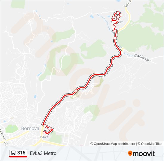 315 otobüs Hattı Haritası