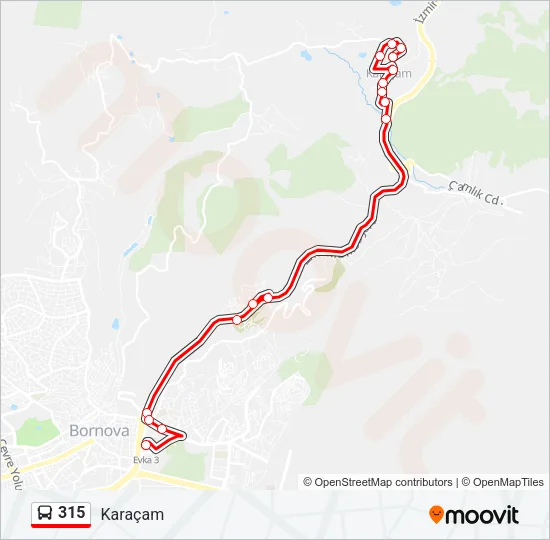 315 Bus Line Map