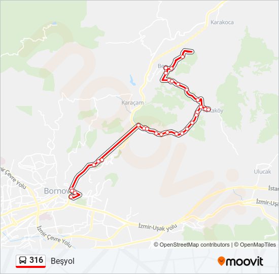 316 bus Line Map