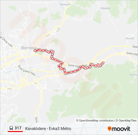 317 Bus Line Map