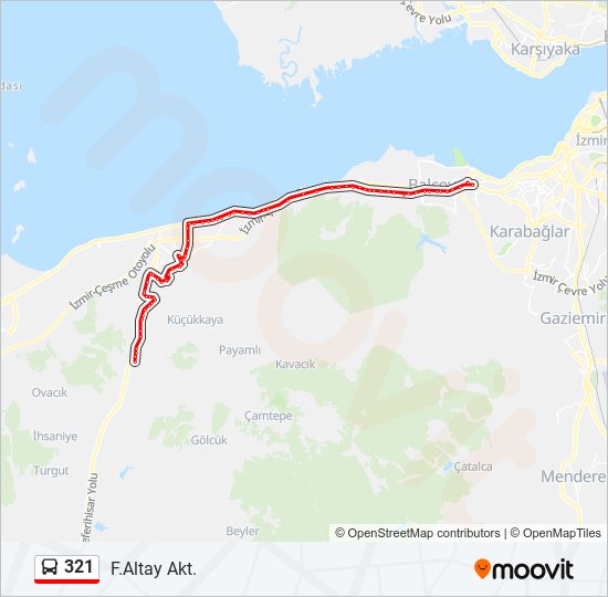 321 otobüs Hattı Haritası