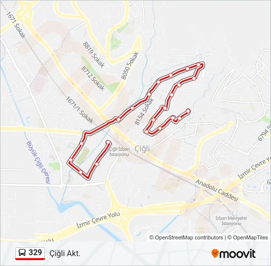 329 Bus Line Map