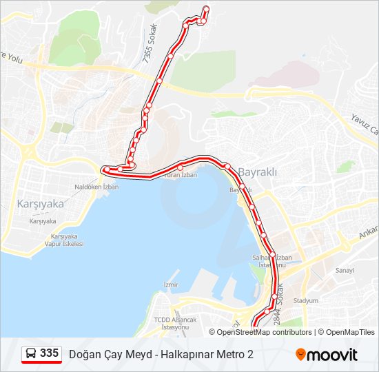 335 bus Line Map