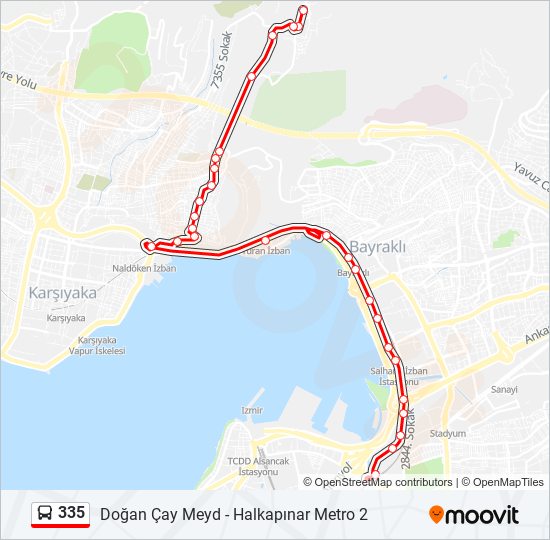 335 otobüs Hattı Haritası