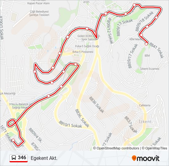 346 bus Line Map