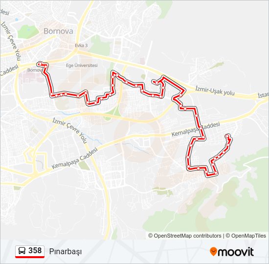 358 bus Line Map