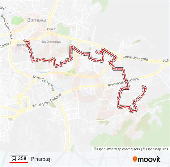 358 Bus Line Map