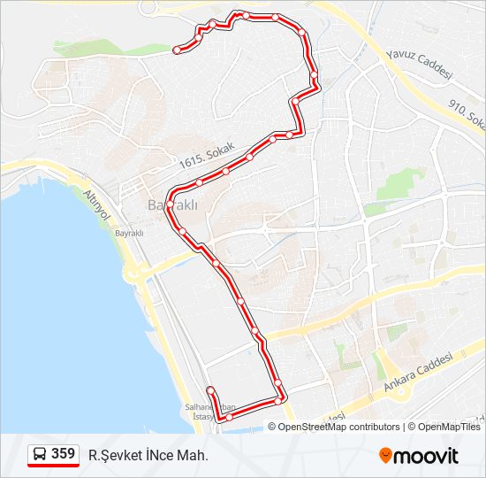 359 bus Line Map