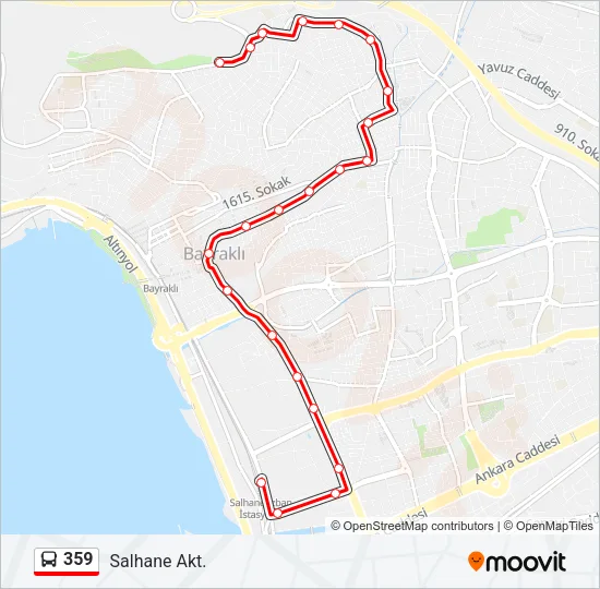 359 Bus Line Map