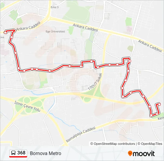 368 Bus Line Map