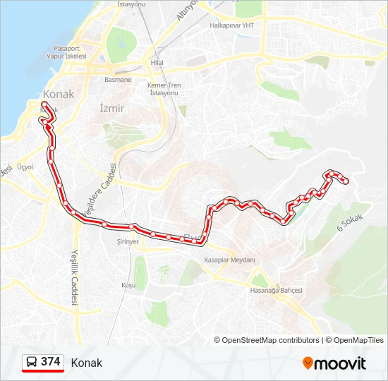 374 Bus Line Map