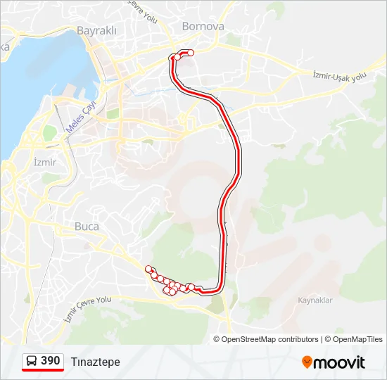 390 Bus Line Map
