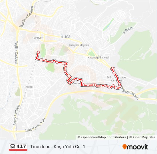 417 otobüs Hattı Haritası