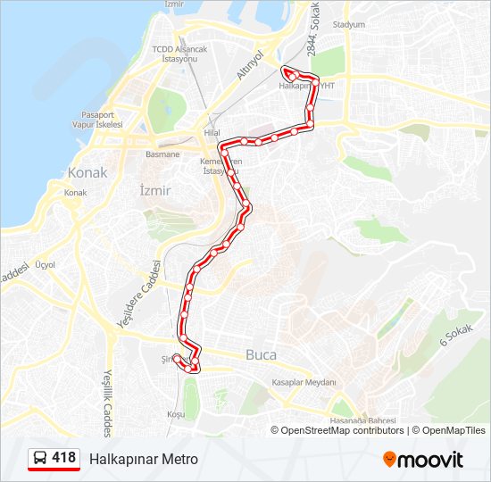 418 bus Line Map