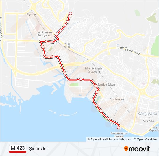 423 bus Line Map