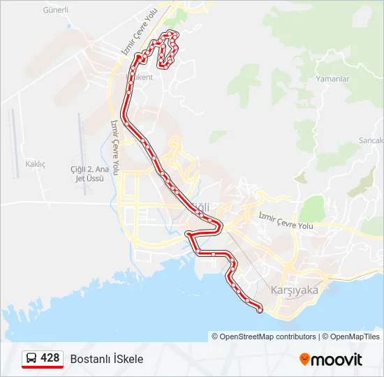 428 Bus Line Map