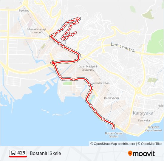 429 bus Line Map