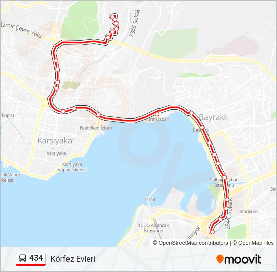 434 Bus Line Map