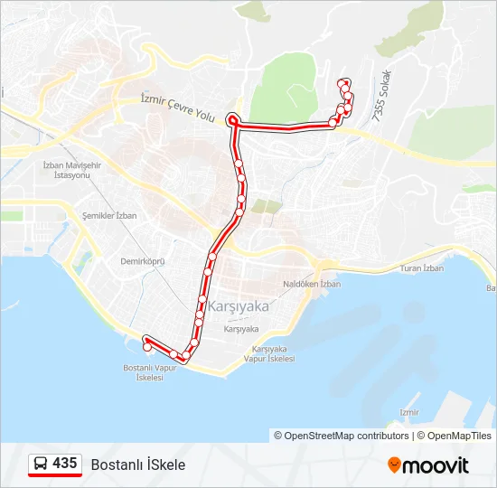435 Bus Line Map