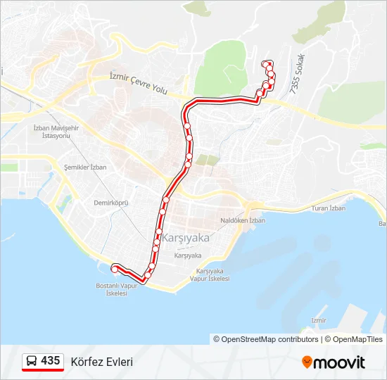 435 Bus Line Map