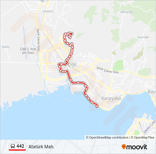 442 otobüs Hattı Haritası