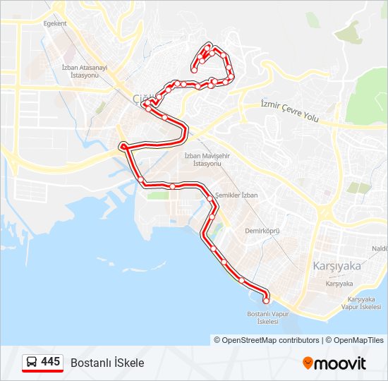 445 bus Line Map