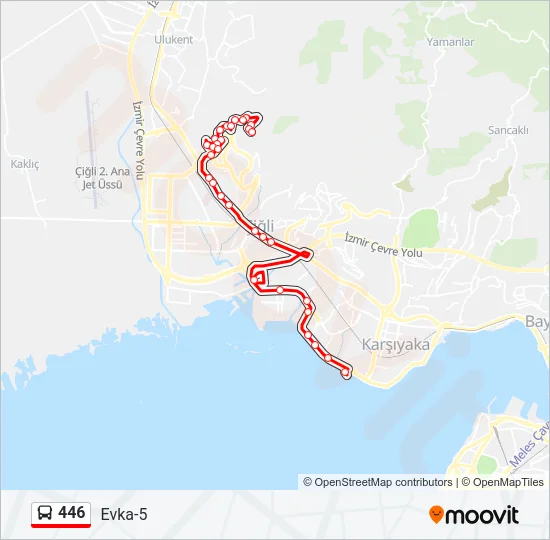 446 Bus Line Map