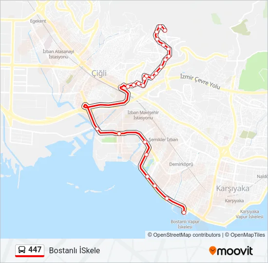 447 Bus Line Map