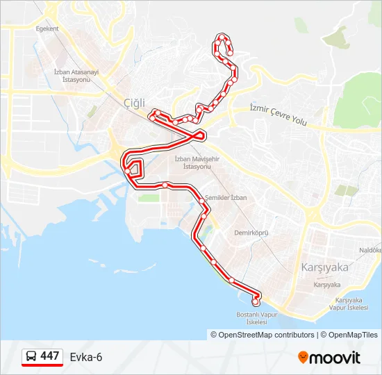 447 Bus Line Map