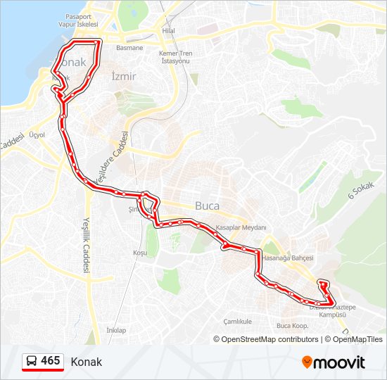 465 bus Line Map