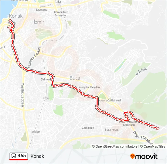 465 Bus Line Map