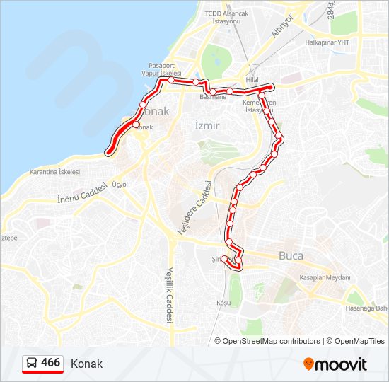 466 bus Line Map