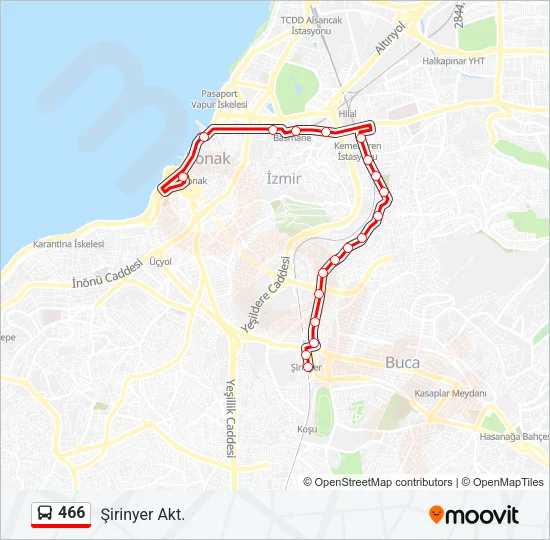 466 Bus Line Map