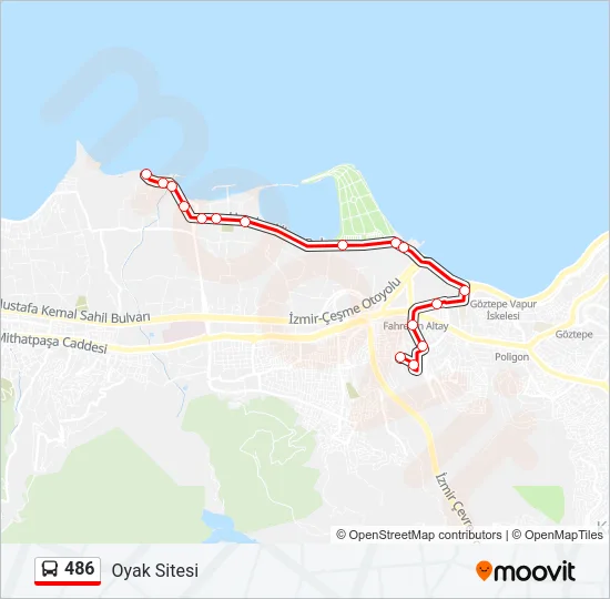 486 Bus Line Map