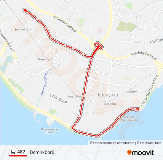 487 Bus Line Map