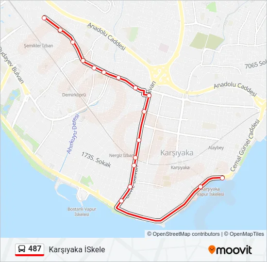 487 Bus Line Map